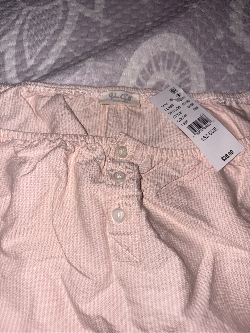 Brandy Melville NWT Pink and White Stripe Short Sleeve Ruffle Peasant Top - Picture 3 of 5